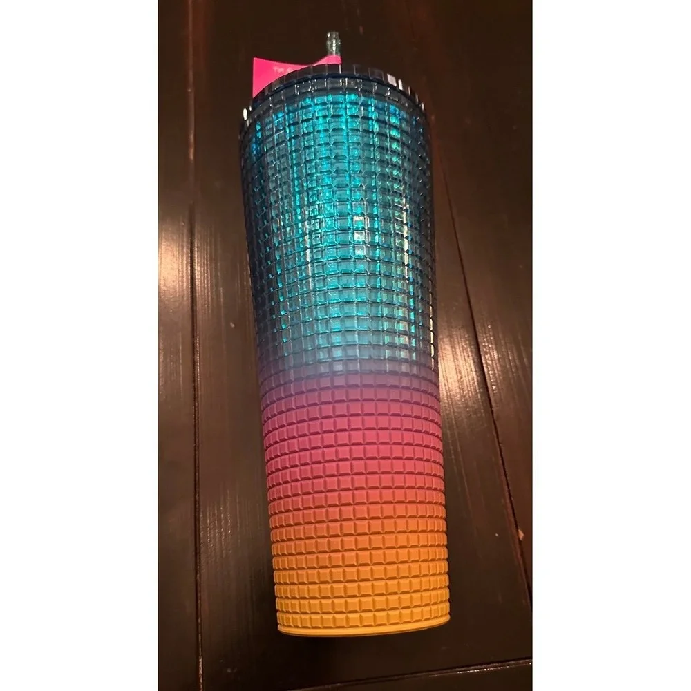 Starbucks Tumbler Tim Singleton Rainbow‎ Grid Gradient Ombre - Venti 24oz Rare